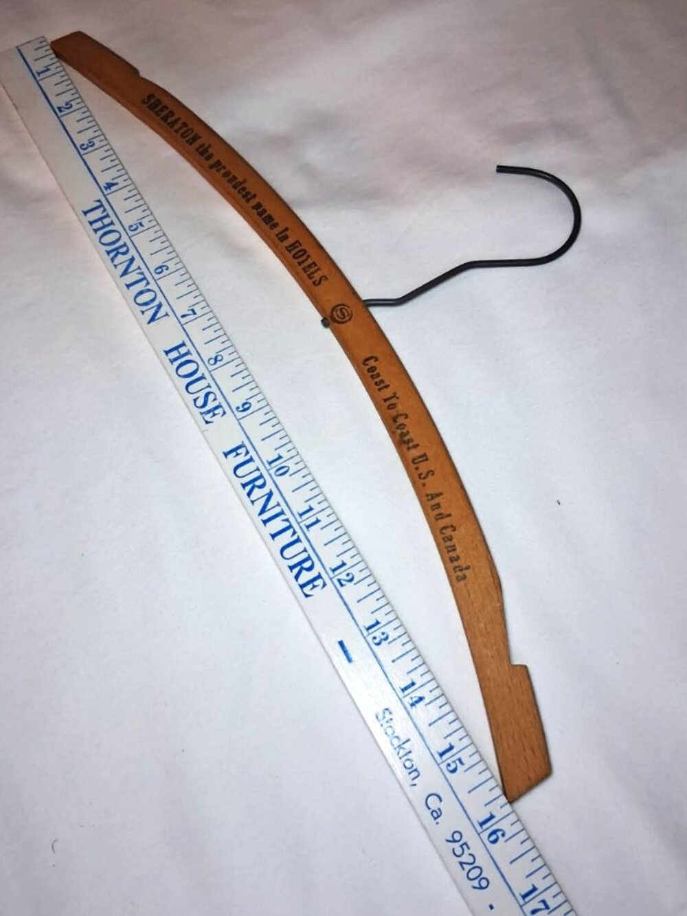 Vintage 1950's Sheraton Hotels Wooden Clothes Hanger